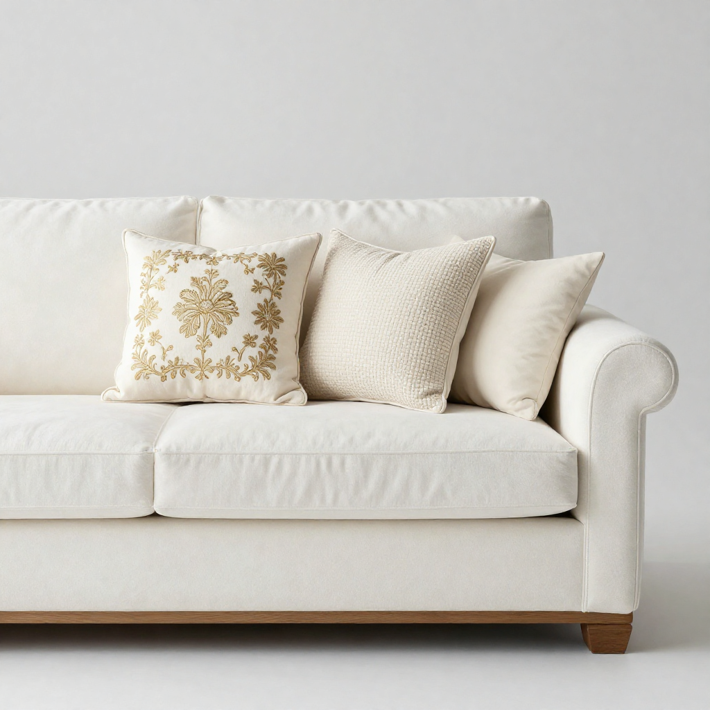 freepik a white plush sofa with rounded arms and a wooden 2485