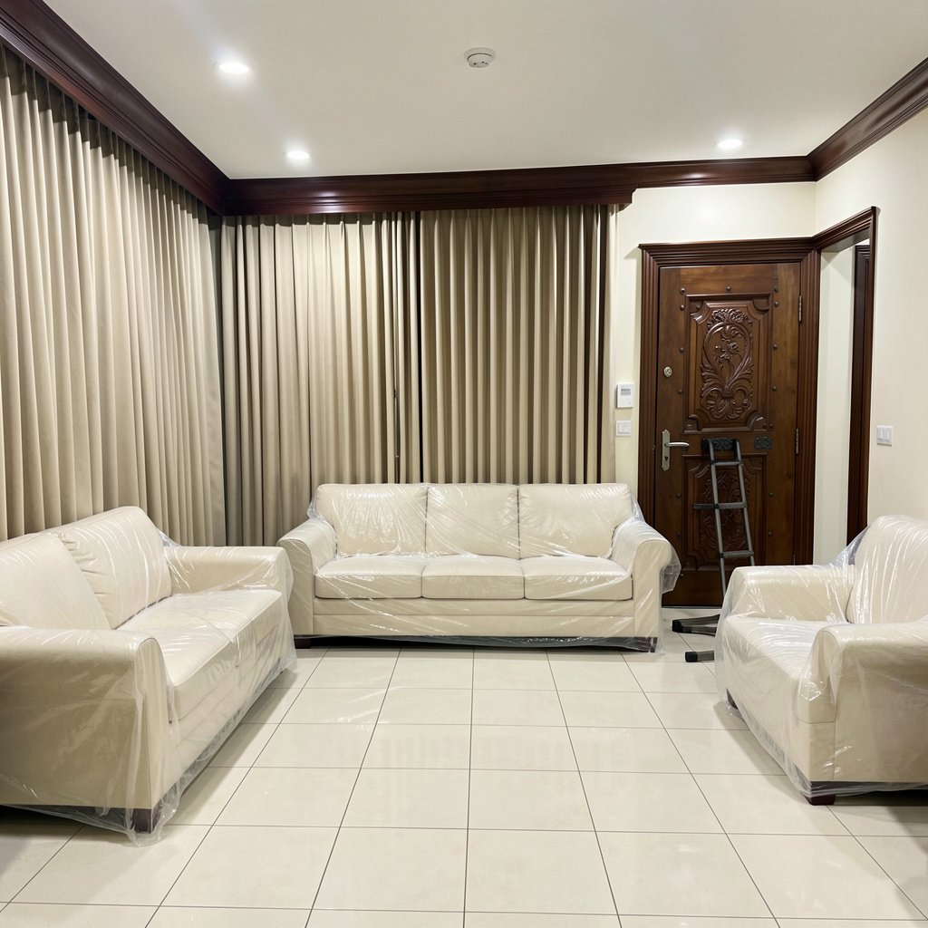 كنب وستائر freepik wide living room scene long cream sofa center shor 2493