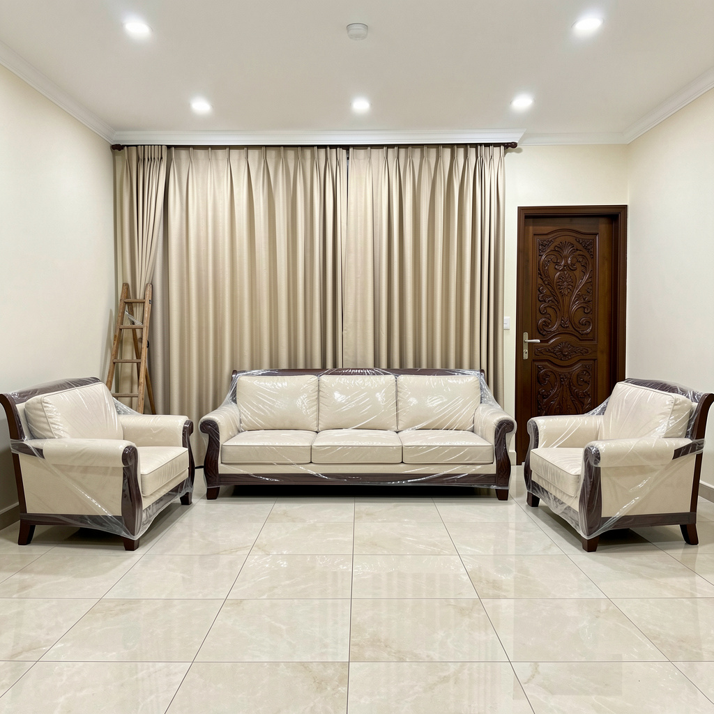 كنب وستائر freepik wide view of living room with three plasticwrapped 2494